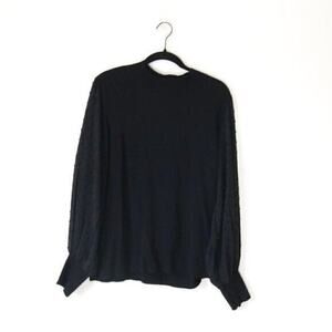 Vince Camuto Long Sleeve Knit Top - Size X-Large  Black with Shear Sleeves.